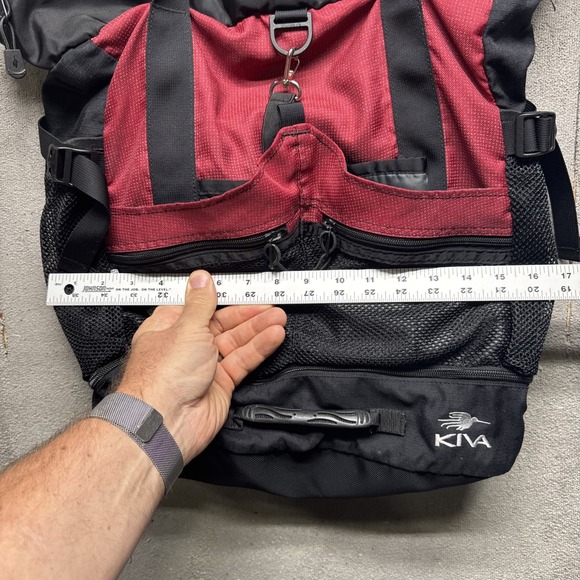 Kiva Roll Top Backpack Red Black Nylon Travel Daypack‎ Mesh Pockets Outdoor Gear main image 7